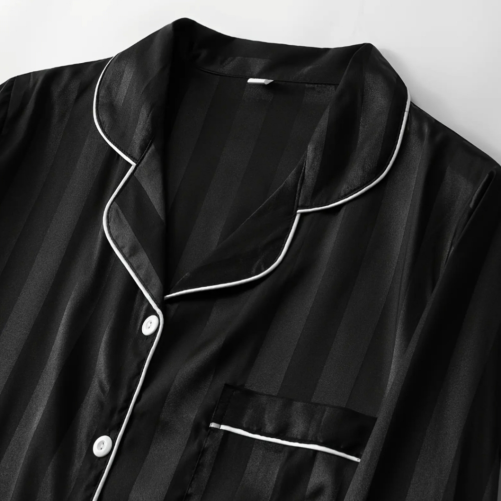 Black Elegant Satin Pajama Set NWOT